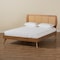Baxton Studio Asami Mid-Century Modern Walnut Brown Finished Wood and Synthetic Rattan Full Size Platform Bed 183-11116-9407-Zoro - alternate 2